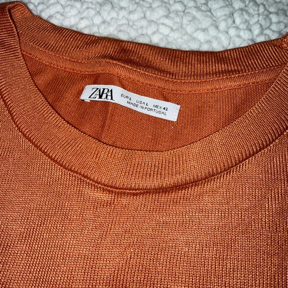 Zara Men's Orange Short Sleeve Tee